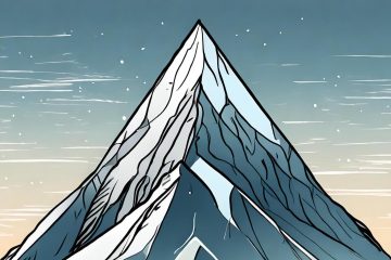 illustration of mountain with snow