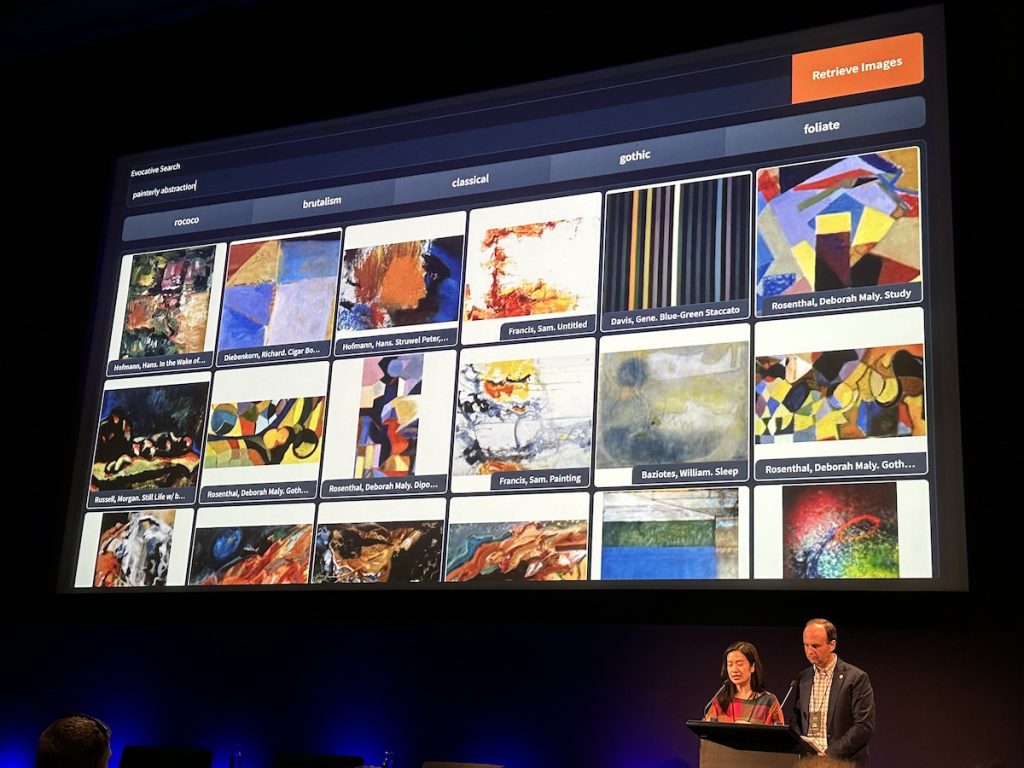 Conference slide on evocation search from Fantastic Futures, the international conference on AI for Libraries, Archives, and Museums