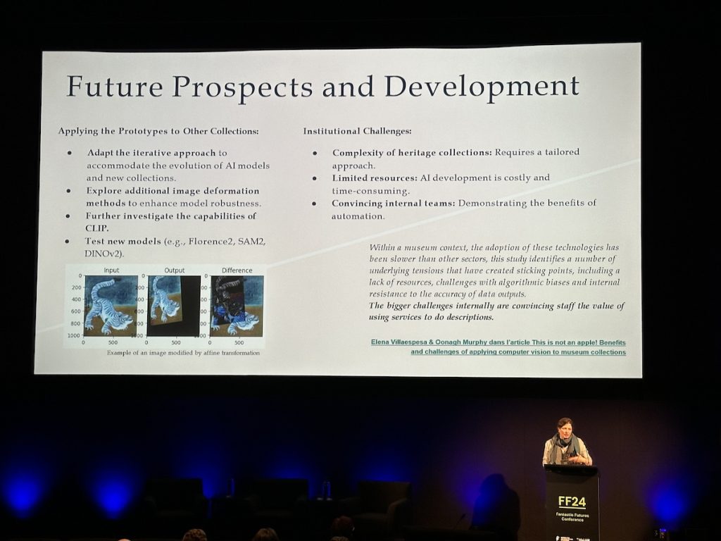 Conference slide on museums and AI from Fantastic Futures, the international conference on AI for Libraries, Archives, and Museums