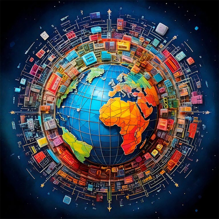 globe kaleidoscope, generated by Adobe Firefly