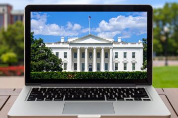 white government building on a laptop screen, generated by Adobe Firefly