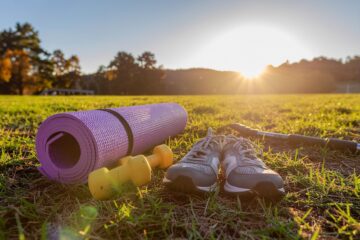 gym training equipment in field, generated by Adobe Firefly