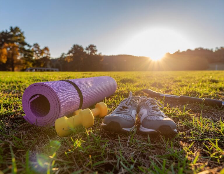 gym training equipment in field, generated by Adobe Firefly